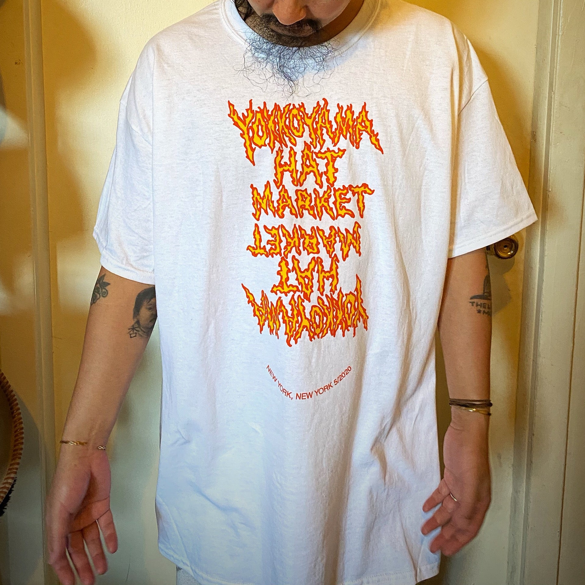 Tシャツ・カットソー No.0886 H pigment fire T Flame T white | Yokkoyama Hat Market